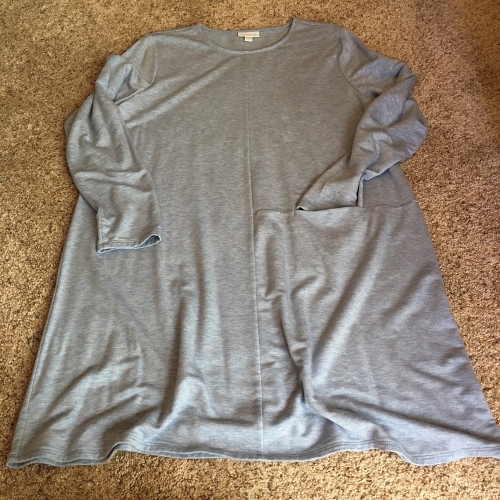 Adorable Heathered Blue Swing Dress w pocket JJill
